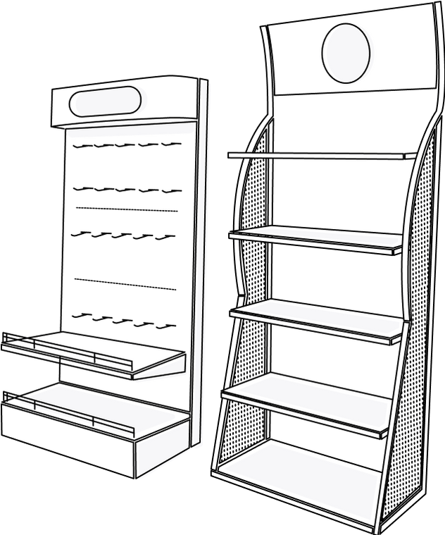POS-стенды для отдельных рекламно-торговых зон в магазине